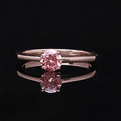 SGL Certified 14K Rose Gold Lab Grown Pink Diamond (VS) Ring (Size 10.0) 0.50 ctw