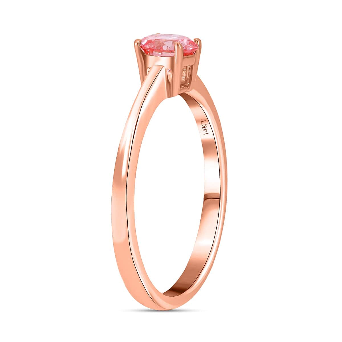 SGL Certified 14K Rose Gold Lab Grown Pink Diamond (VS) Ring (Size 7.0) 0.50 ctw image number 3
