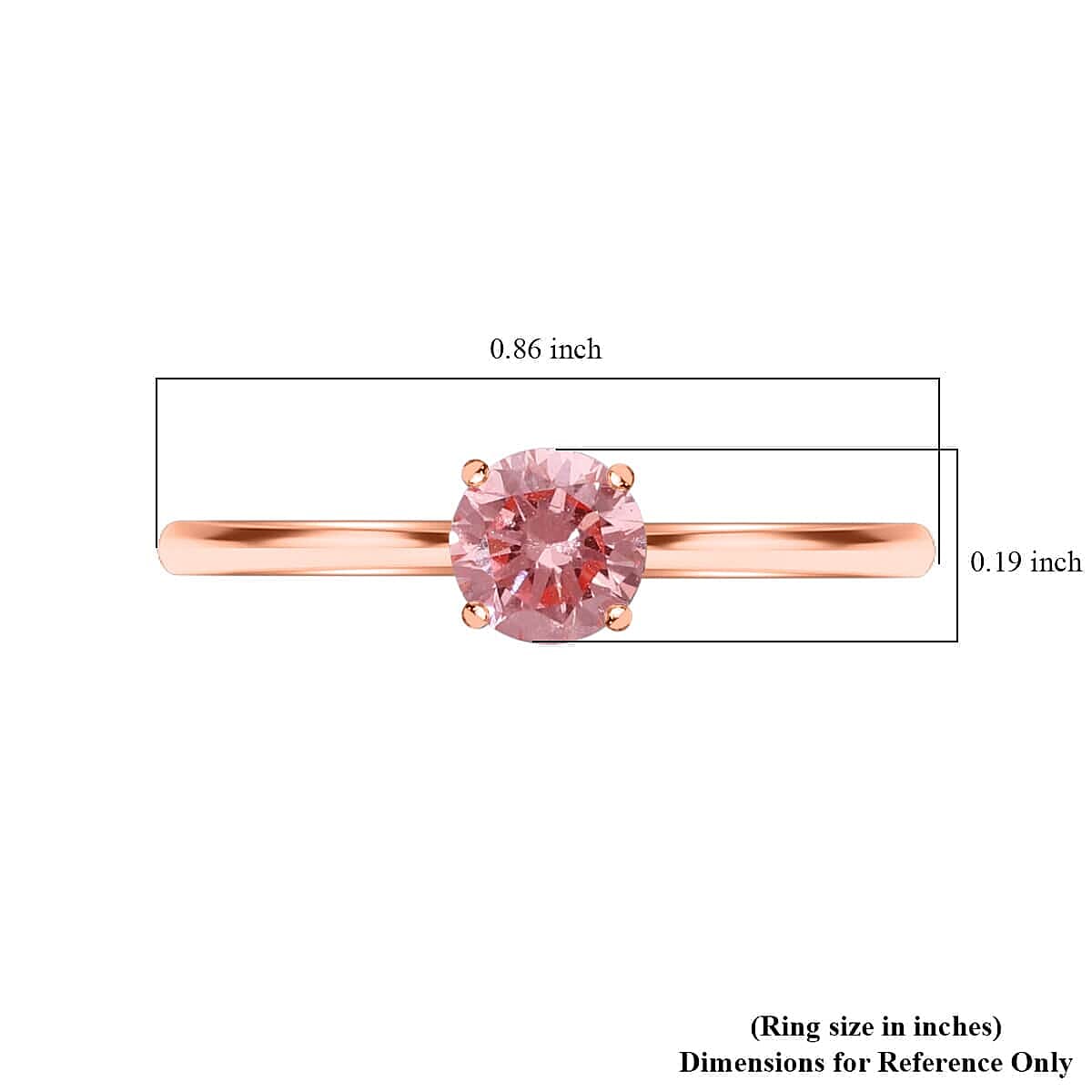 SGL Certified 14K Rose Gold Lab Grown Pink Diamond (VS) Ring (Size 7.0) 0.50 ctw image number 5
