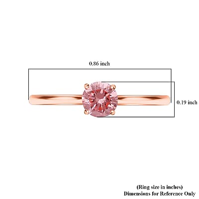 SGL Certified 14K Rose Gold Lab Grown Pink Diamond (VS) Ring (Size 10.0) 0.50 ctw