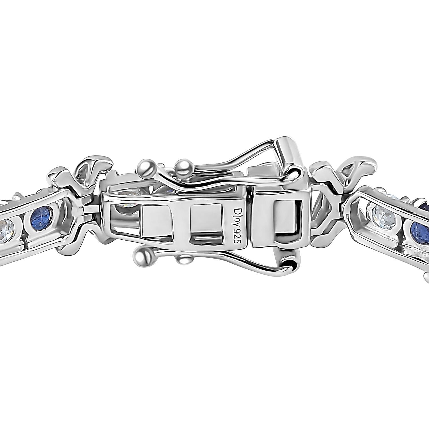 Moissanite and Masoala Sapphire (D) XOXO Bracelet in Vermeil YG and Platinum Over Sterling Silver (6.50 In) 5.00 ctw
