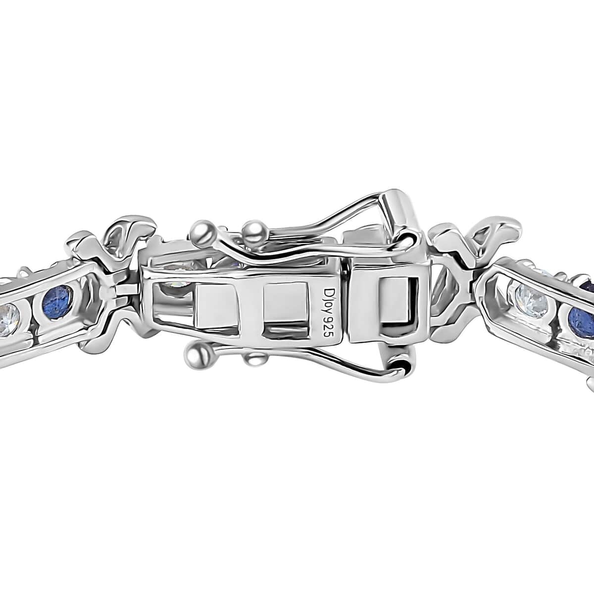 Moissanite and Masoala Sapphire (D) XOXO Bracelet in Vermeil YG and Platinum Over Sterling Silver (6.50 In) 5.00 ctw image number 3