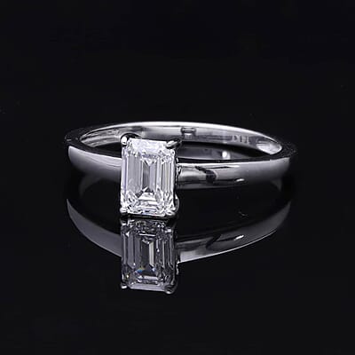  14K White Gold Luxuriant Lab Grown Diamond (F, VS) Solitaire Ring (Size 10.0) 1.00 ctw