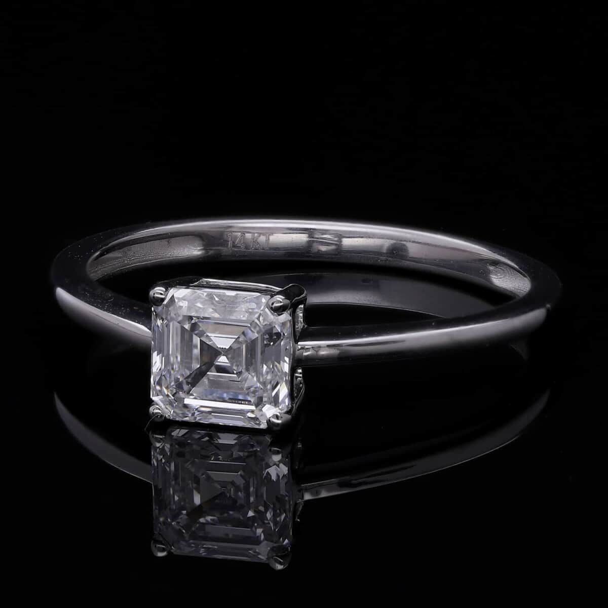 IGI Certified 14K White Gold Asscher Cut Luxuriant Lab Grown Diamond F VS Solitaire Ring (Size 8.0) 1.00 ctw image number 1