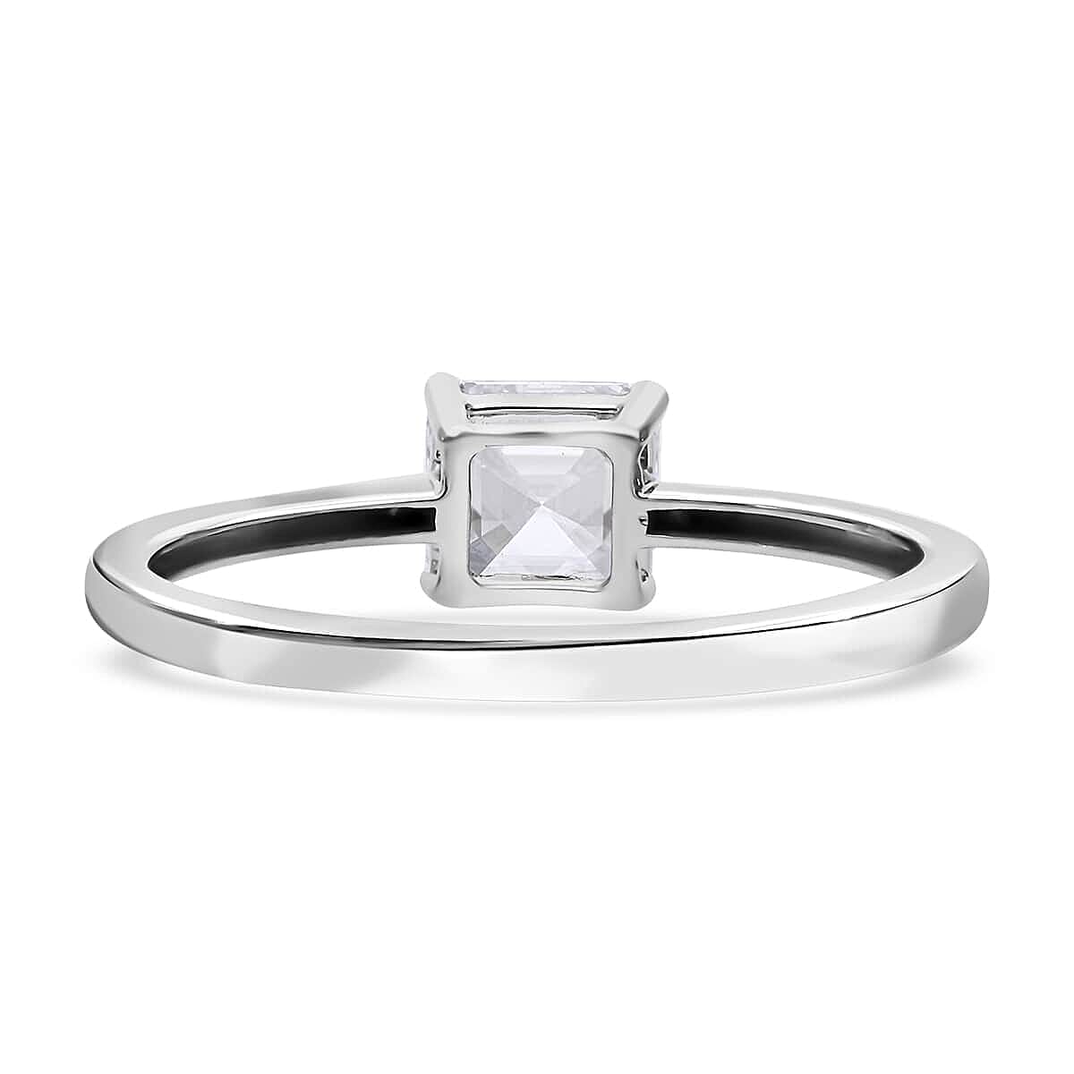IGI Certified Luxoro 14K White Gold Asscher Cut Luxuriant Lab Grown Diamond (F, VS) Solitaire Ring (Size 10.0) 1.00 ctw