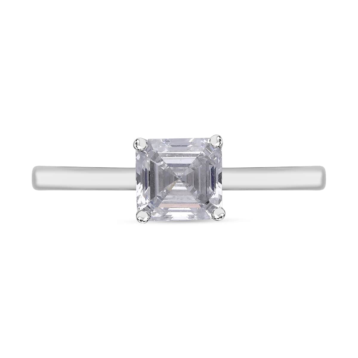 IGI Certified 14K White Gold Asscher Cut Luxuriant Lab Grown Diamond F VS Solitaire Ring (Size 8.0) 1.00 ctw image number 0