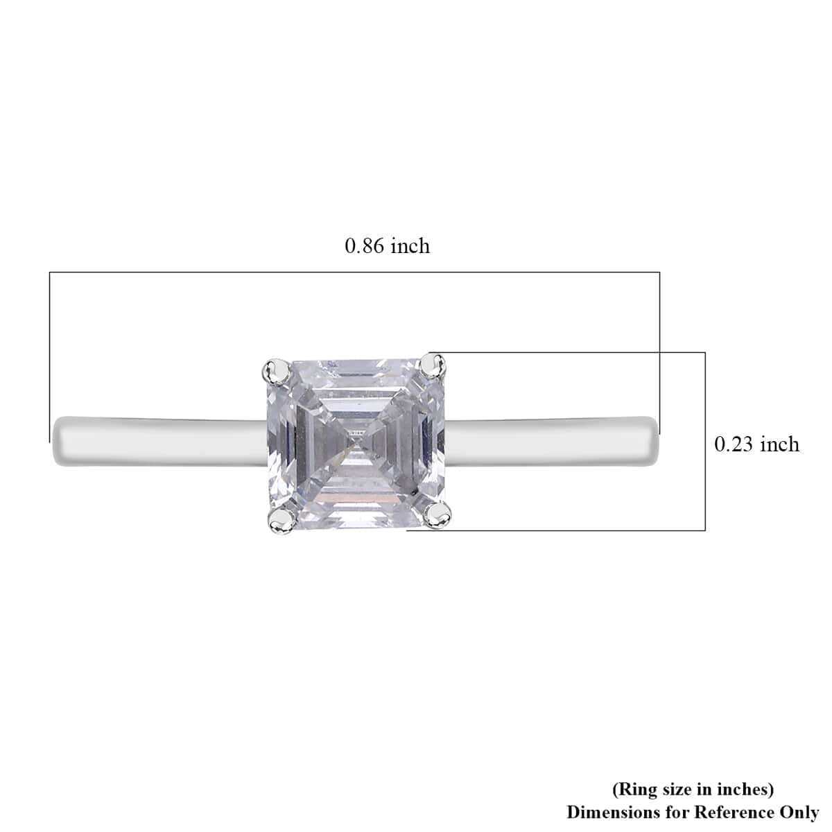 IGI Certified 14K White Gold Asscher Cut Luxuriant Lab Grown Diamond F VS Solitaire Ring (Size 8.0) 1.00 ctw image number 5