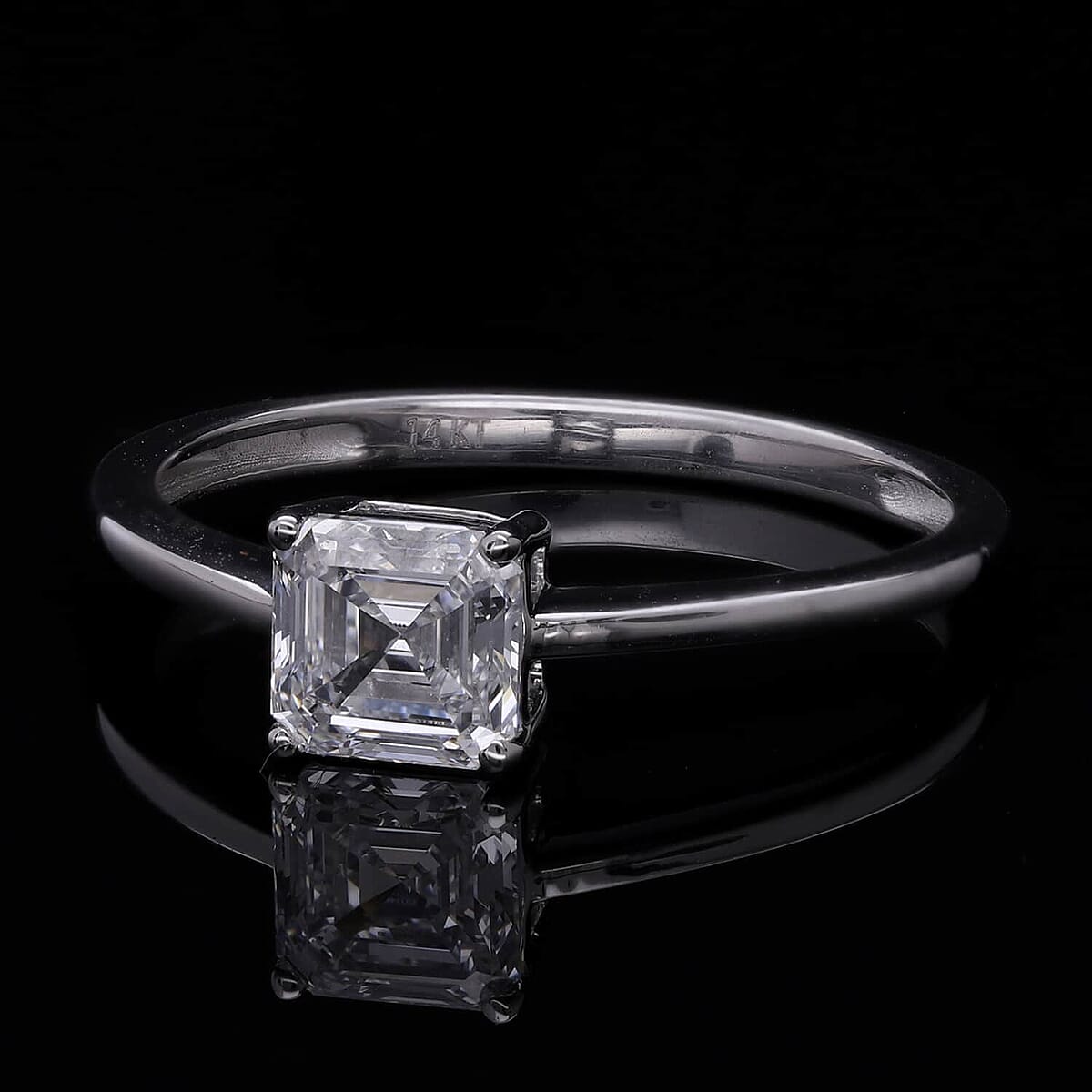 IGI Certified Luxoro 14K White Gold Asscher Cut Luxuriant Lab Grown Diamond F VS Solitaire Ring (Size 9.0) 1.00 ctw image number 1