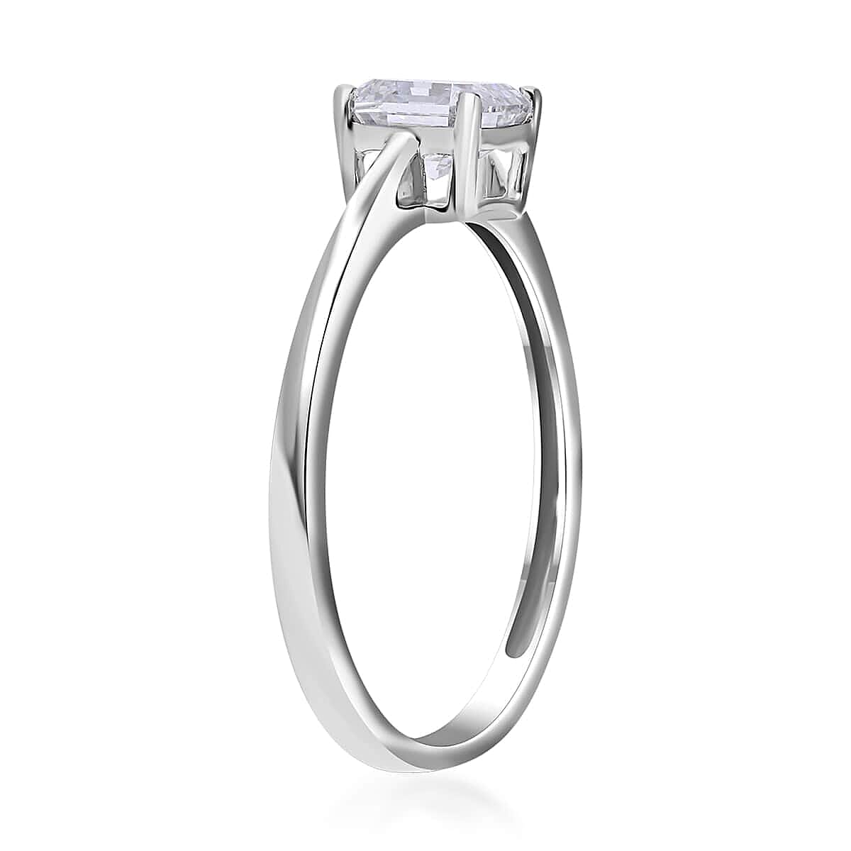IGI Certified Luxoro 14K White Gold Asscher Cut Luxuriant Lab Grown Diamond F VS Solitaire Ring (Size 9.0) 1.00 ctw image number 3