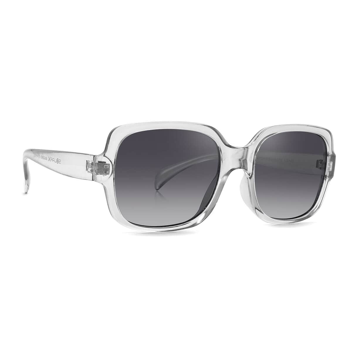 SolarX UV400 Polarized PC Women's Oversized Sunglasses -Clear Gray image number 0