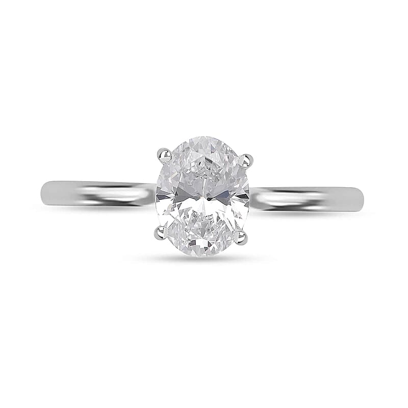 IGI Certified Luxoro 14K White Gold Luxuriant Lab Grown Diamond (F, VS) Solitaire Ring (Size 10.0) 1.00 ctw
