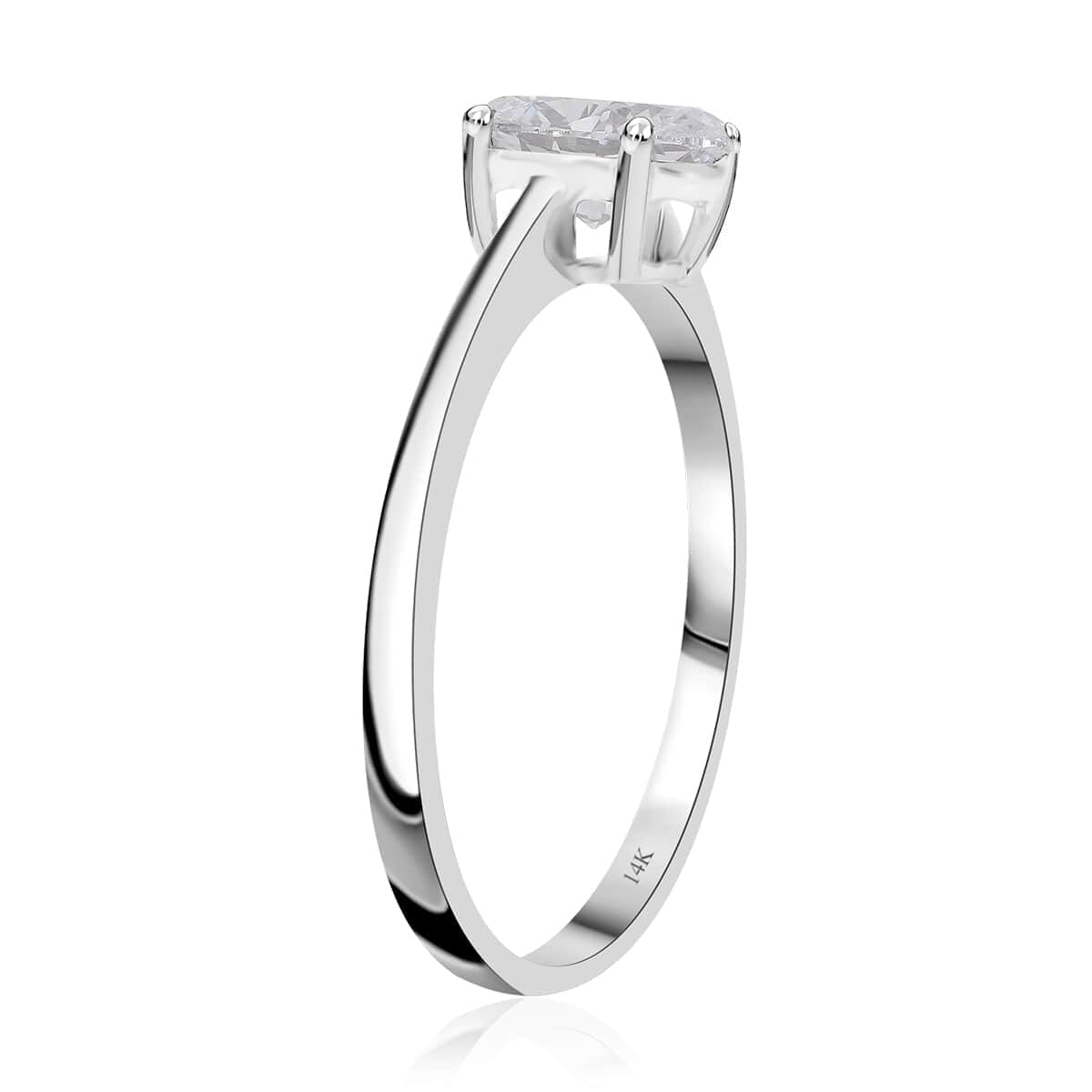 IGI Certified 14K White Gold Luxuriant Lab Grown Diamond (F, VS) Solitaire Ring (Size 8.0) 1.00 ctw image number 3