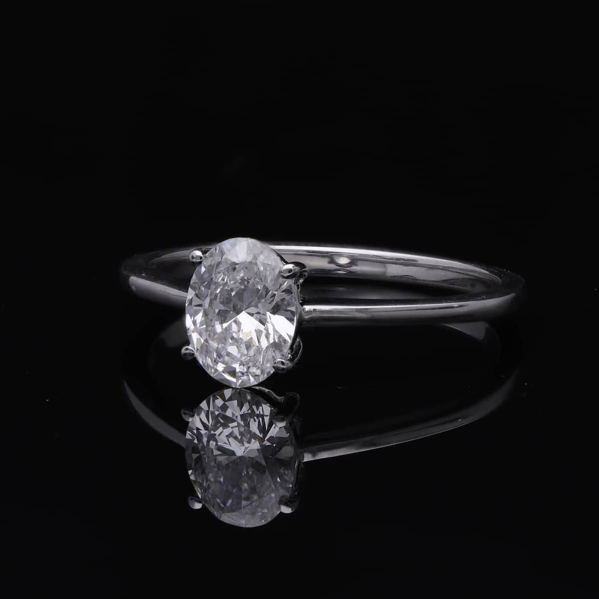 IGI Certified 14K White Gold Luxuriant Lab Grown Diamond F VS Solitaire Ring (Size 8.0) 1.00 ctw image number 1