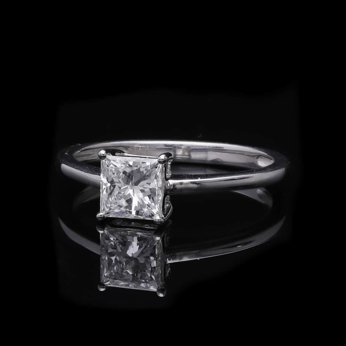 IGI Certified Luxoro 14K White Gold Princess Cut Luxuriant Lab Grown Diamond (E, VS) Solitaire Ring (Size 10.0) 1.00 ctw image number 1