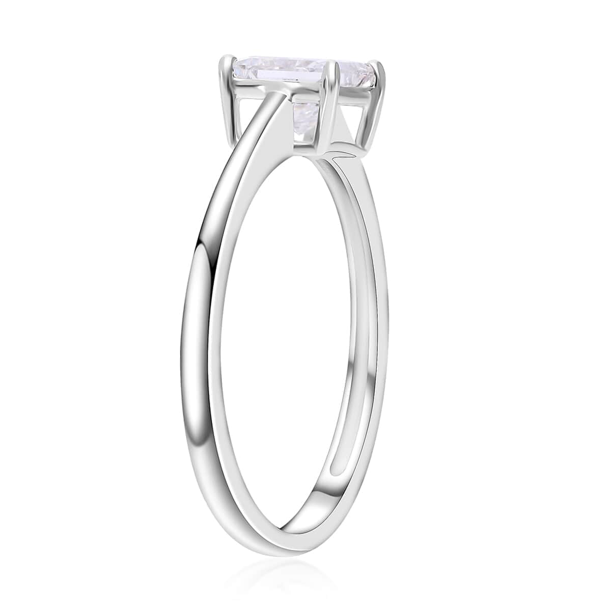 IGI Certified 14K White Gold Princess Cut Luxuriant Lab Grown Diamond E VS Solitaire Ring (Size 8.0) 1.00 ctw image number 3