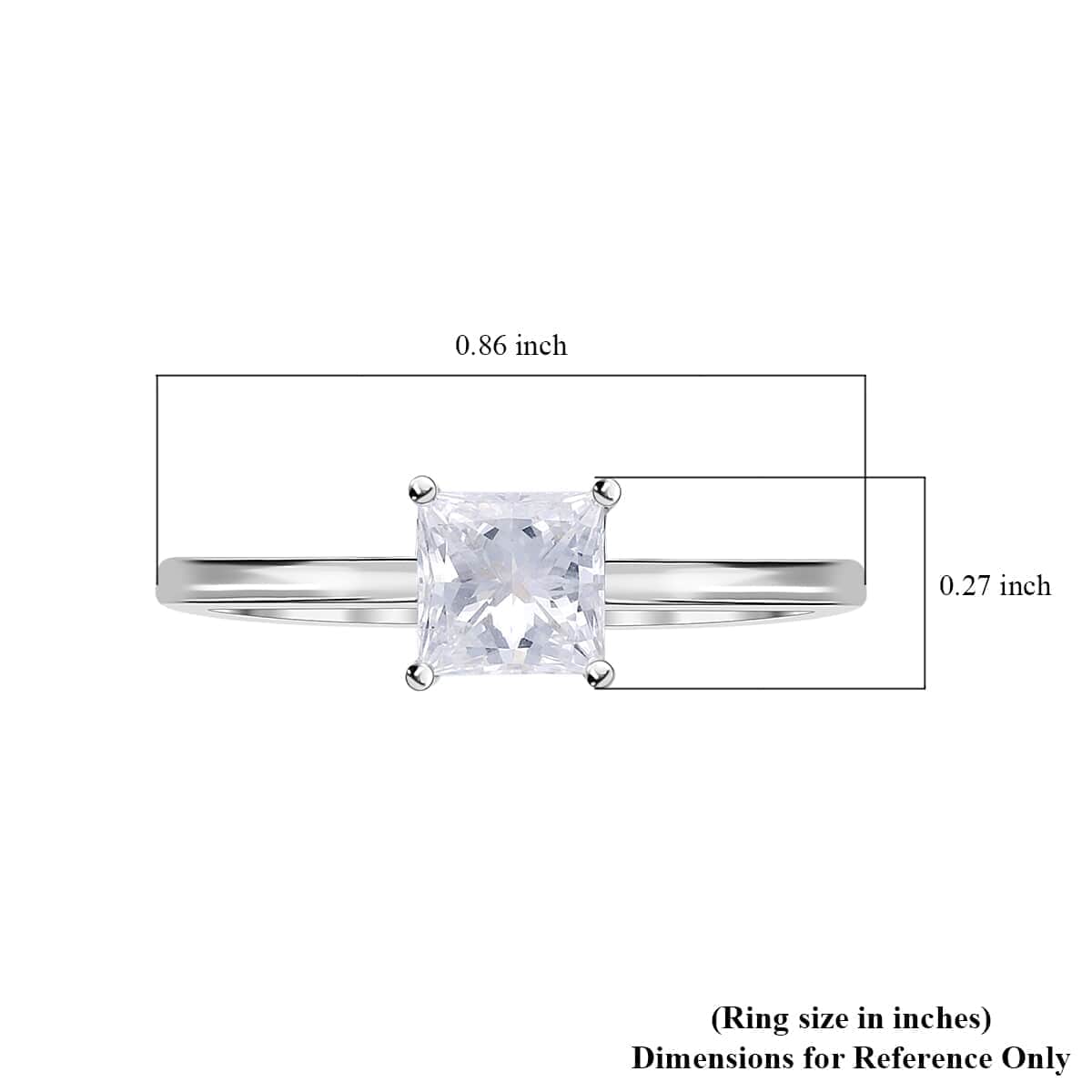 IGI Certified 14K White Gold Princess Cut Luxuriant Lab Grown Diamond E VS Solitaire Ring (Size 8.0) 1.00 ctw image number 5