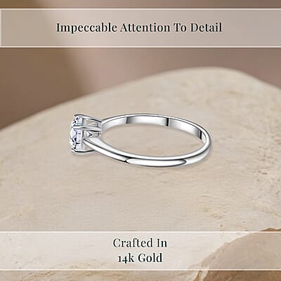 IGI Certified 14K White Gold Luxuriant Lab Grown Diamond (VS) Solitaire Ring (Size 10.0) 1.00 ctw