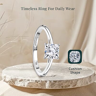 IGI Certified 14K White Gold Luxuriant Lab Grown Diamond (VS) Solitaire Ring (Size 10.0) 1.00 ctw