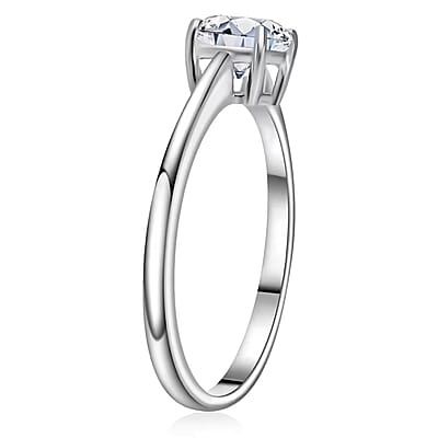 IGI Certified 14K White Gold Luxuriant Lab Grown Diamond (VS) Solitaire Ring (Size 10.0) 1.00 ctw