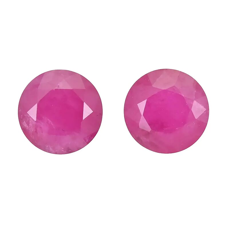 AAA Montepuez Ruby Set of 2 (Rnd 6 mm) 2.00 ctw Loose gemstone
