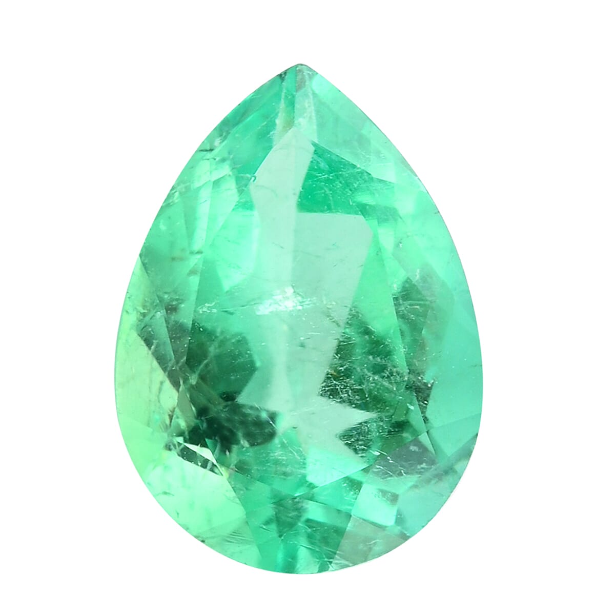 Certified & Appraised AAAA Boyaca Colombian Emerald (Pear Free Size) 4.00 ctw image number 0