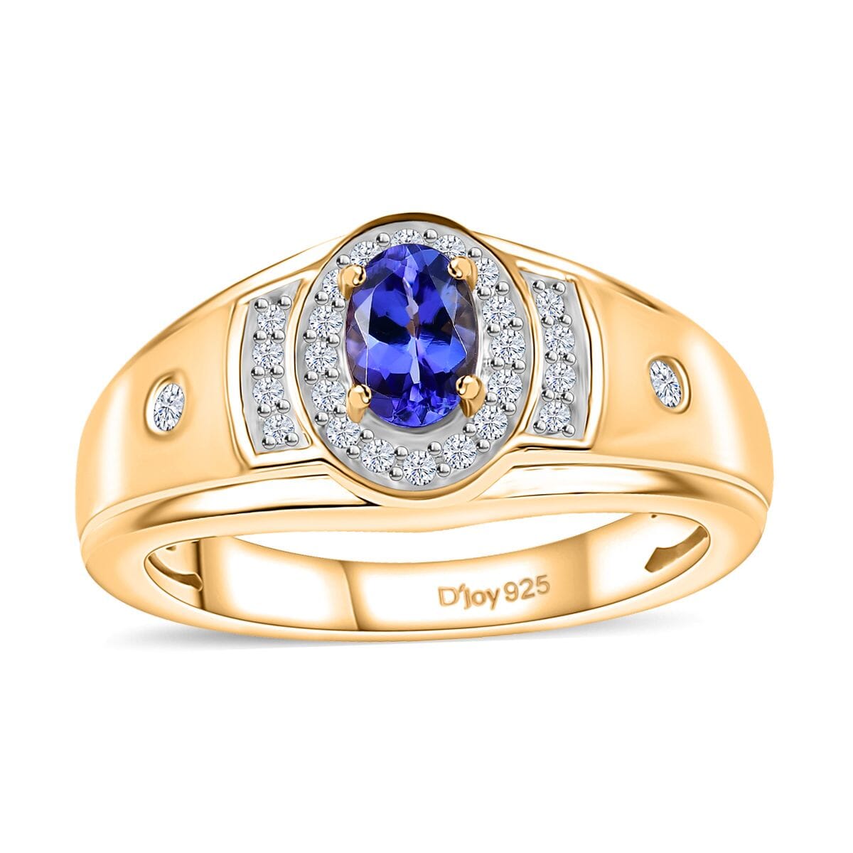 Buy AAA Tanzanite and White Zircon Men's Ring in Vermeil
