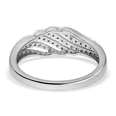 Diamond Ring in Platinum Over Sterling Silver (Size 7.0) 0.33 ctw