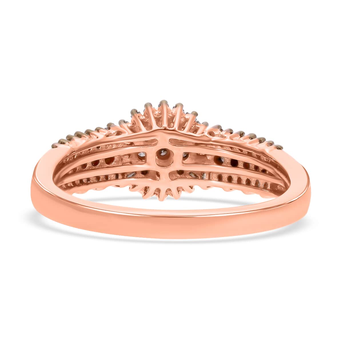 Natural Champagne Diamond Ring in Vermeil Rose Gold Over Sterling Silver (Size 8.0) 0.50 ctw image number 4