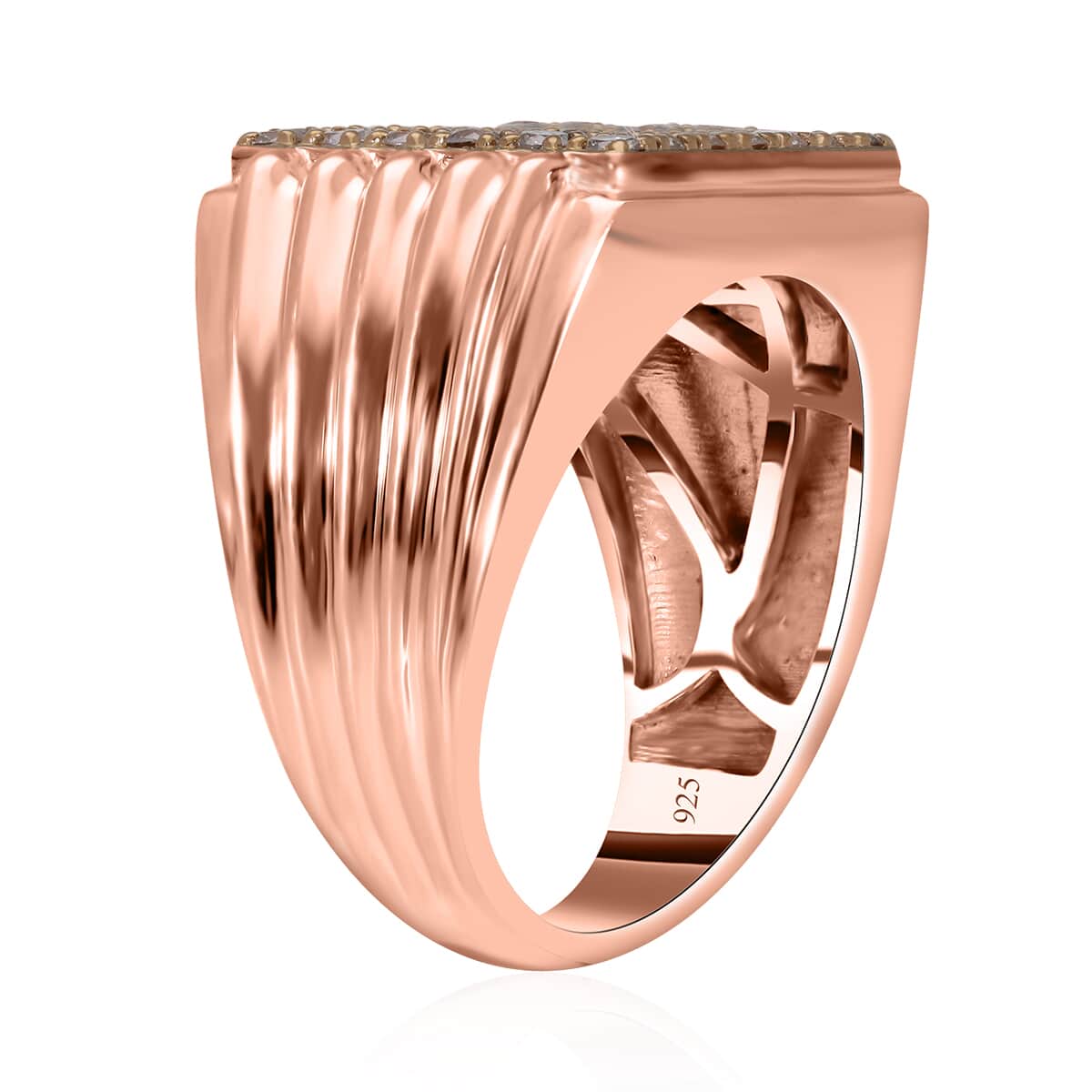 Natural Champagne Diamond Ring in Vermeil Rose Gold Over Sterling Silver (Size 9.0) 1.50 ctw image number 2