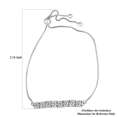Adjustable Diamond Bracelet in Platinum Over Sterling Silver 0.50 ctw  0.50 ctw