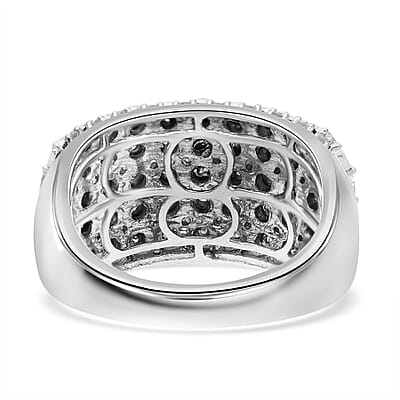 Diamond Ring in Platinum Over Sterling Silver (Size 8) 0.50 ctw