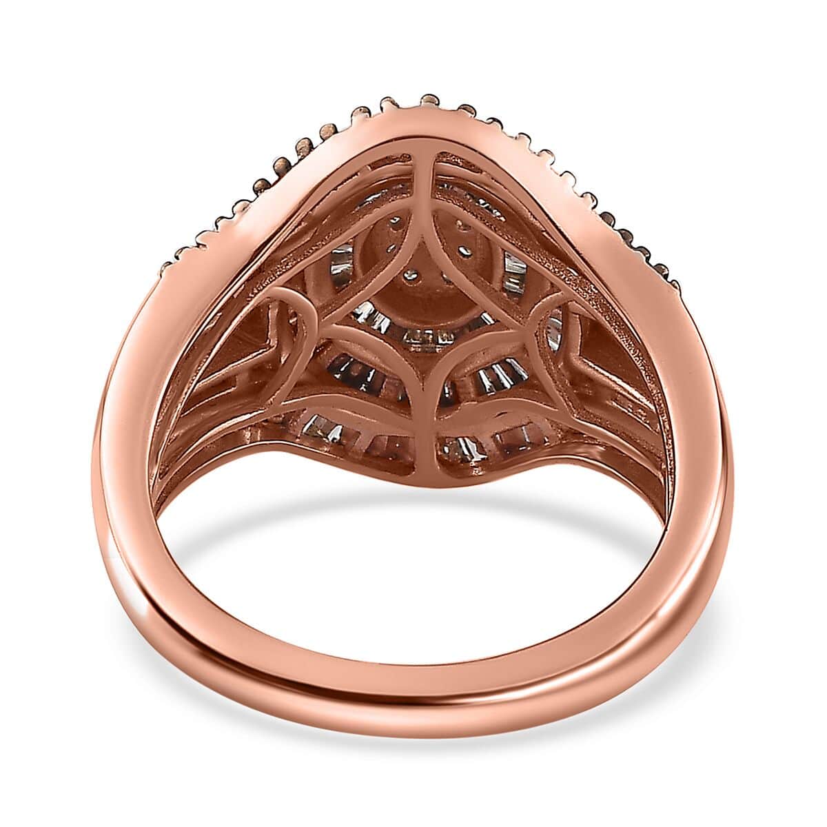 Natural Champagne Diamond Ring in Vermeil Rose Gold Over Sterling Silver (Size 7.0) 1.00 ctw image number 4