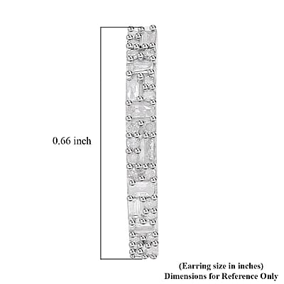 Diamond Hoop Earrings in Platinum Over Sterling Silver 0.33 ctw