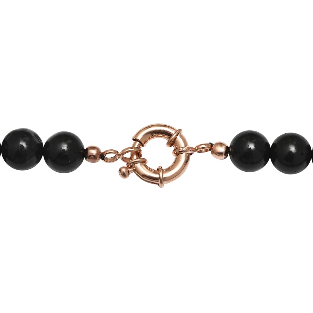 Karis Shungite 8-15mm Beaded Necklace 20 Inches in 18K Rose Gold Plated 424.00 ctw image number 4