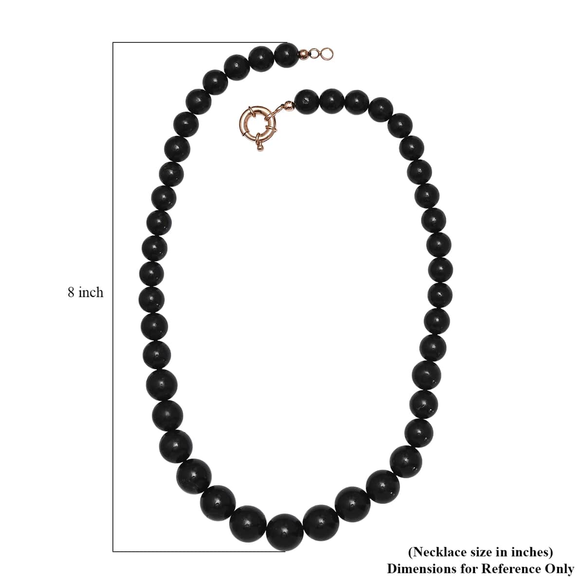Karis Shungite 8-15mm Beaded Necklace 20 Inches in 18K Rose Gold Plated 424.00 ctw image number 5