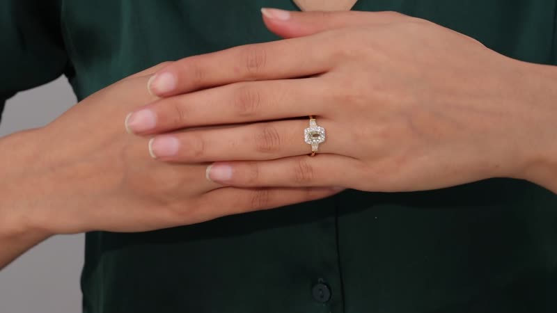 AAA Turkizite and White Zircon Halo Ring in Vermeil Yellow Gold Over Sterling Silver 1.15 ctw (Del. in 10-12 Days)