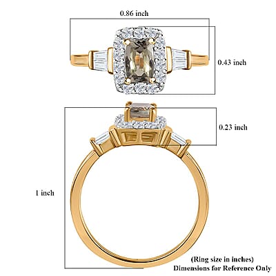 AAA Turkizite and White Zircon Halo Ring in Vermeil Yellow Gold Over Sterling Silver (Size 10.0) 1.15 ctw
