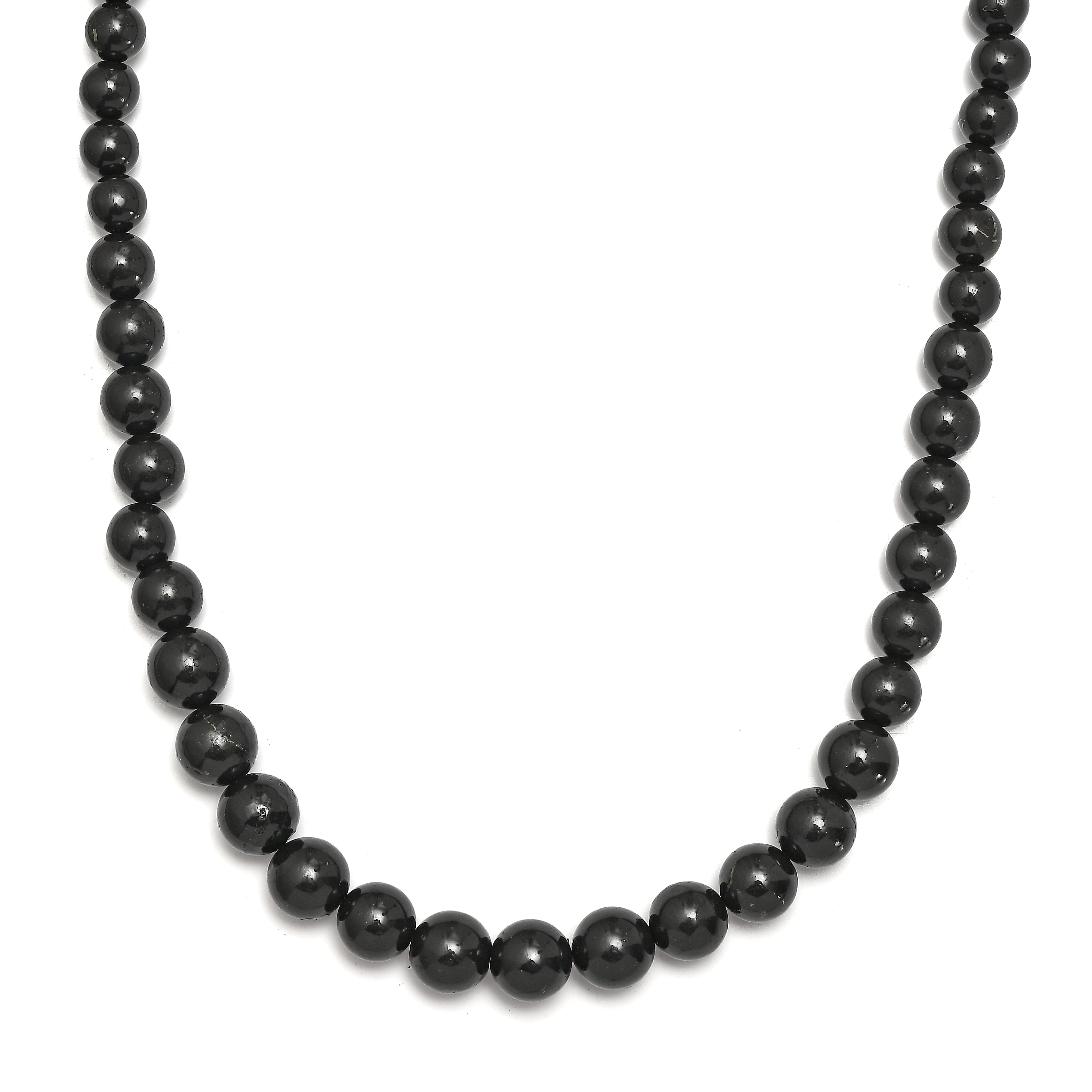 Karis Shungite Beaded Necklace 20 Inches in 18K Yellow Gold Plated 195.00 ctw