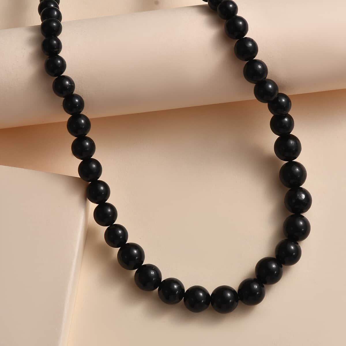 Karis Shungite Beaded Necklace 20 Inches in 18K Yellow Gold Plated 195.00 ctw image number 1