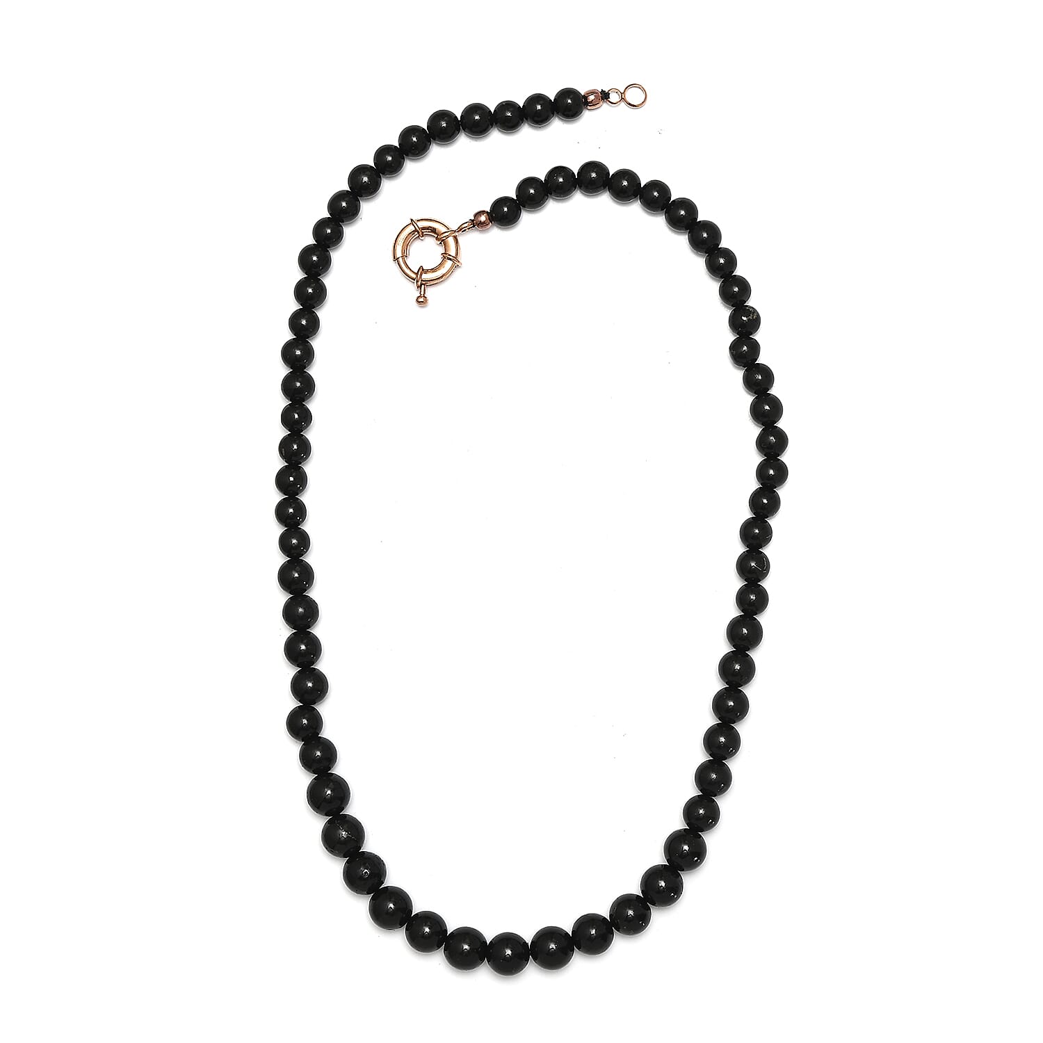 Karis Shungite Beaded Necklace 20 Inches in 18K Yellow Gold Plated 195.00 ctw