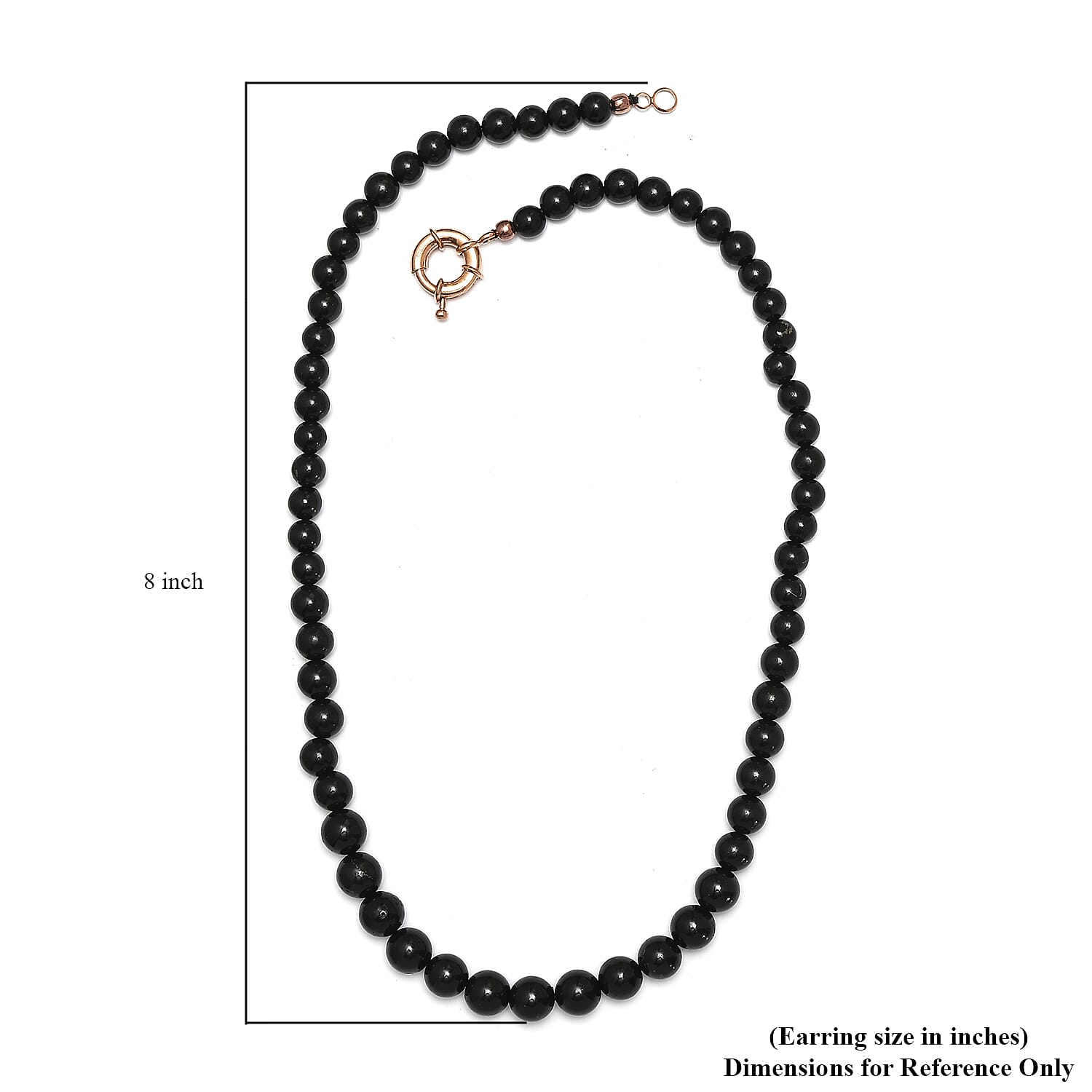 Karis Shungite Beaded Necklace 20 Inches in 18K Yellow Gold Plated 195.00 ctw