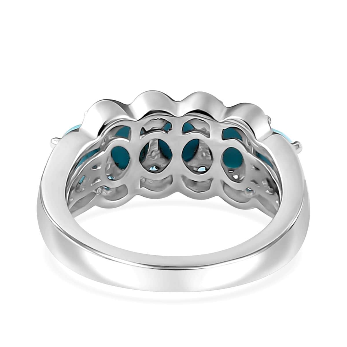 Sleeping Beauty Turquoise and Multi Gemstone Ring in Platinum Over Sterling Silver (Size 10.0) 1.85 ctw image number 4