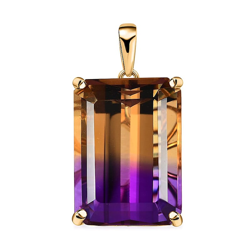 Luxoro 10K Yellow Gold AAA Anahi Ametrine Solitaire Pendant 29.25 ctw