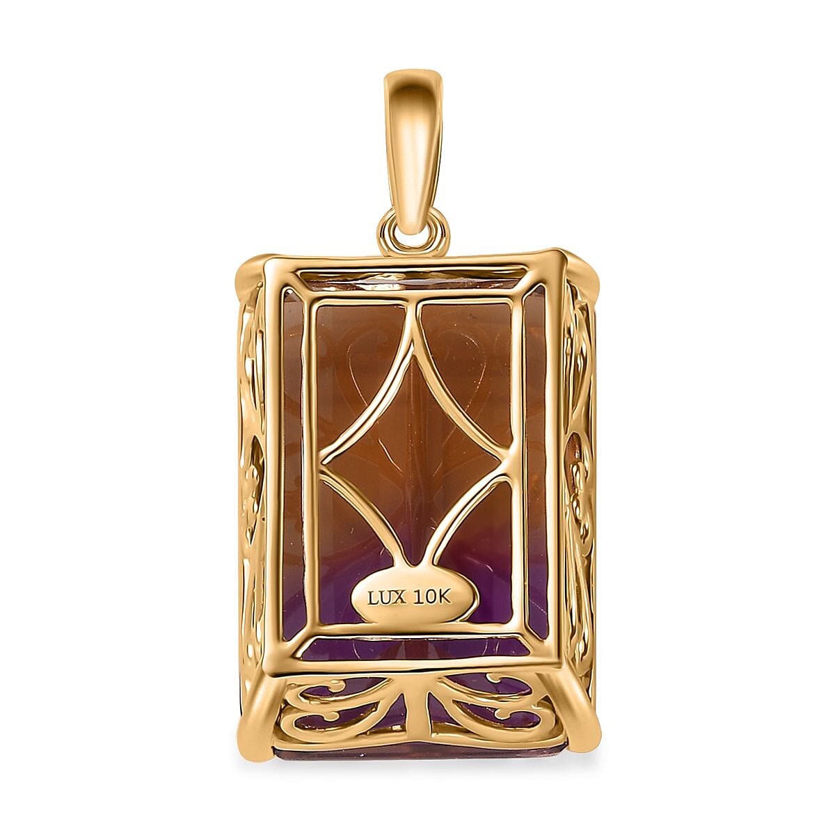 Luxoro 10K Yellow Gold AAA Anahi Ametrine Solitaire Pendant 29.25 ctw