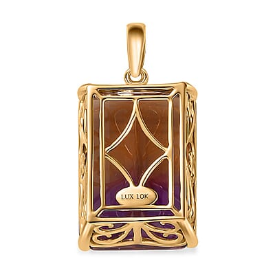 Luxoro 10K Yellow Gold AAA Anahi Ametrine Solitaire Pendant 29.25 ctw