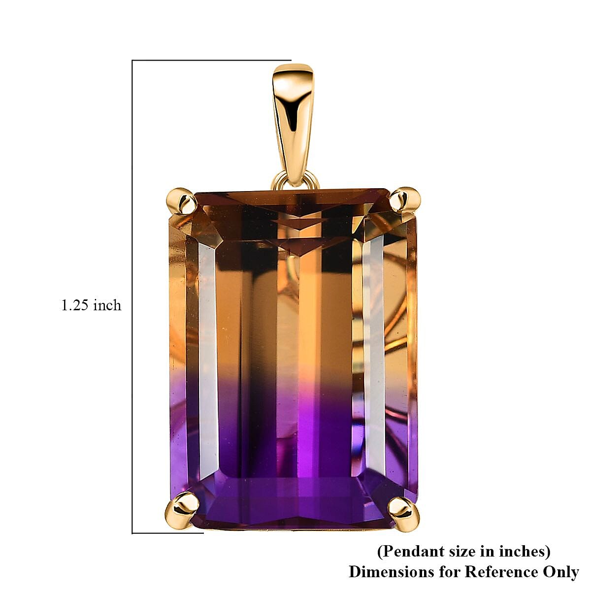 Luxoro 10K Yellow Gold AAA Anahi Ametrine Solitaire Pendant 29.25 ctw