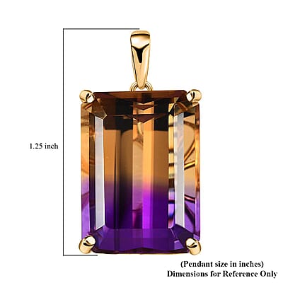 Luxoro 10K Yellow Gold AAA Anahi Ametrine Solitaire Pendant 29.25 ctw