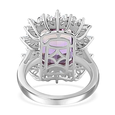 AAA Anahi Ametrine and White Zircon Ring in Platinum Over Sterling Silver (Size 6.0) 9.00 ctw