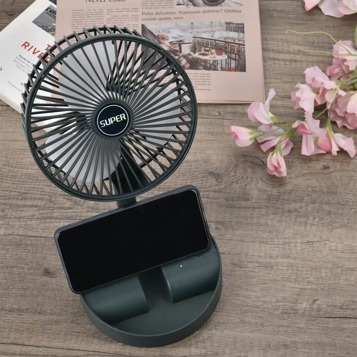 Green Foldable Portable Table Fan image number 1