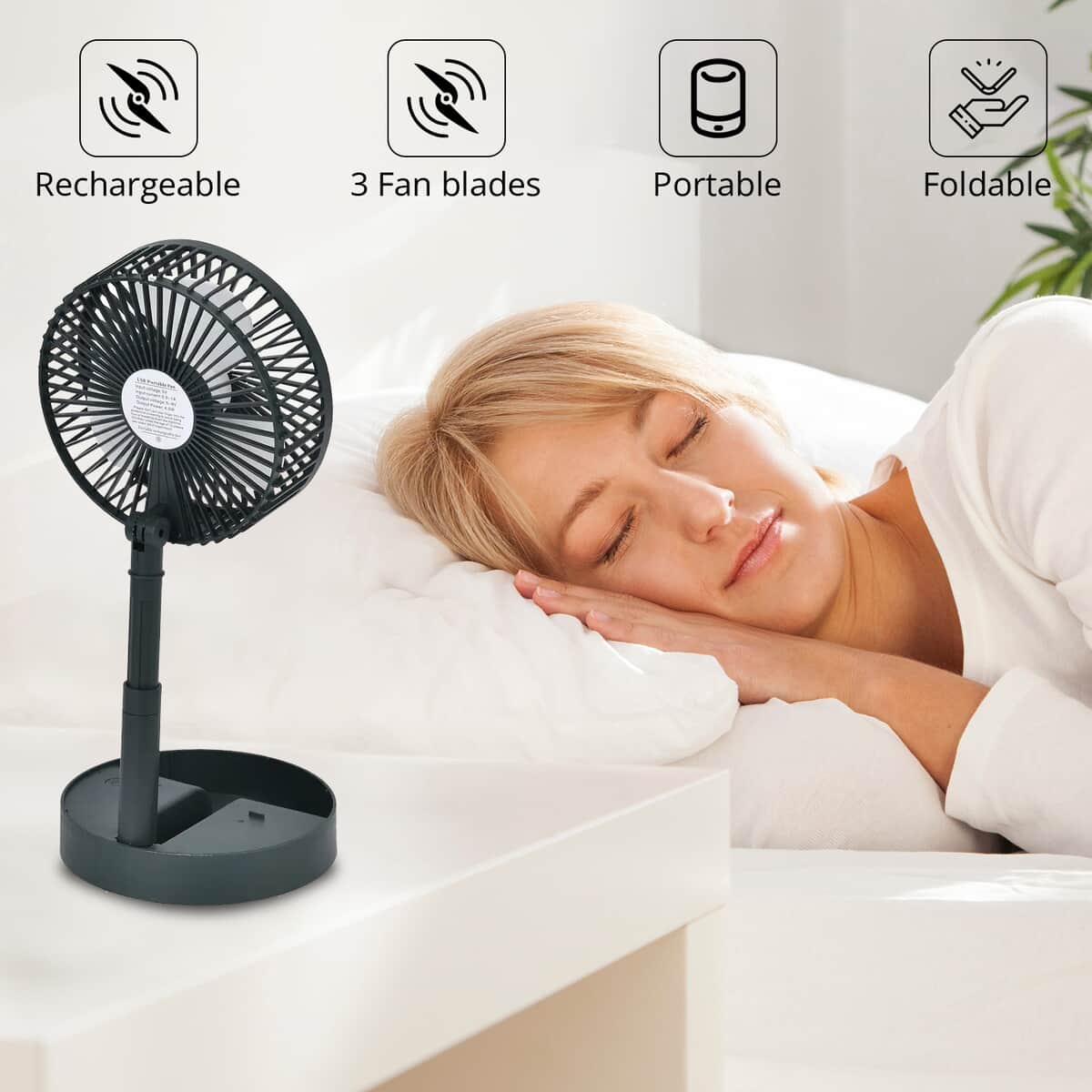 Green Foldable Portable Table Fan image number 3